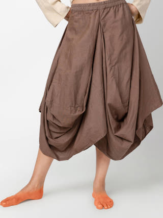 Brown Hary Draped Harem Skirt