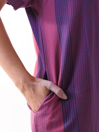 Kimono Midi Dress Wine