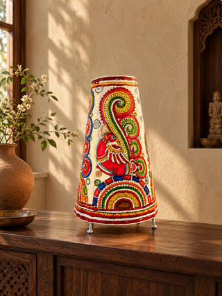 Peacock Tholu Bommalata Table Lamp