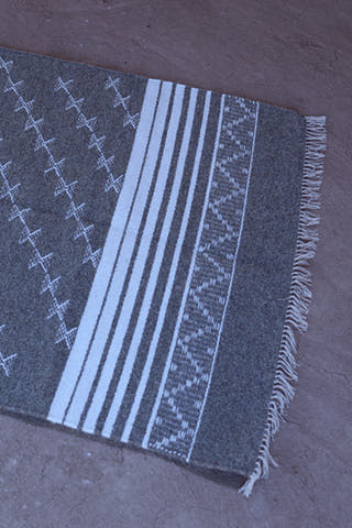 Dhungali Traditional Handwoven Rug Multi Colour Kutchi Carpet