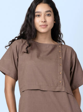 Paty Sheath Brown Dress