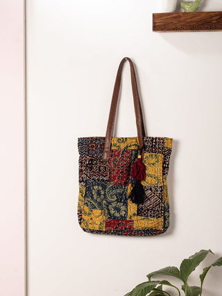 Natural Dyed Patch Work Tote Bag Hansa Ben 