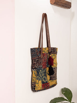 Natural Dyed Patch Work Tote Bag Hansa Ben 