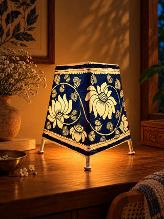 Lotus Design Table Lamp - Blue