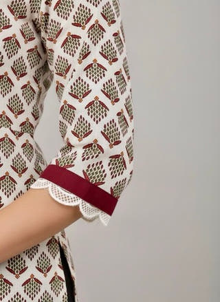 Manjari Crimson Lattice Kurti