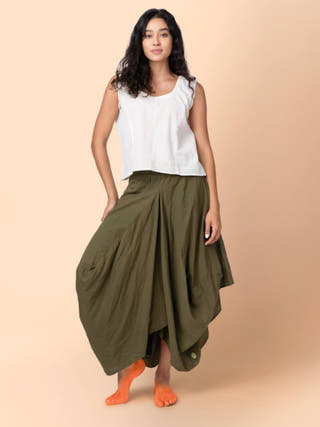 Hary Draped Harem Skirt Olive