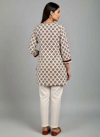 Manjari Crimson Lattice Kurti