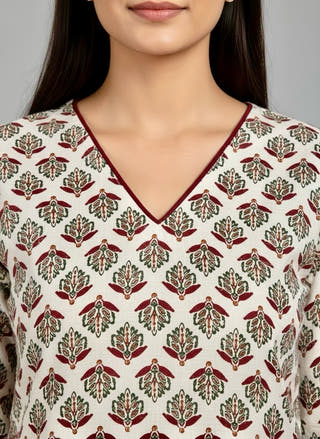 Manjari Crimson Lattice Kurti