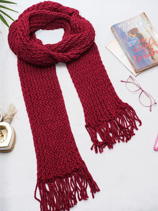 Fluffy Muffler | Dark Red