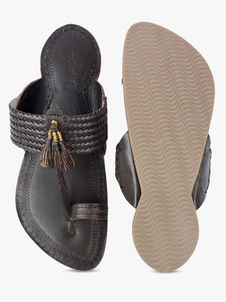 Wedding Chic Brown Men Kolhapuri Chappal