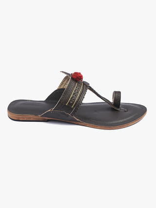 Red Gonda Kolhapuri Chappal for Women