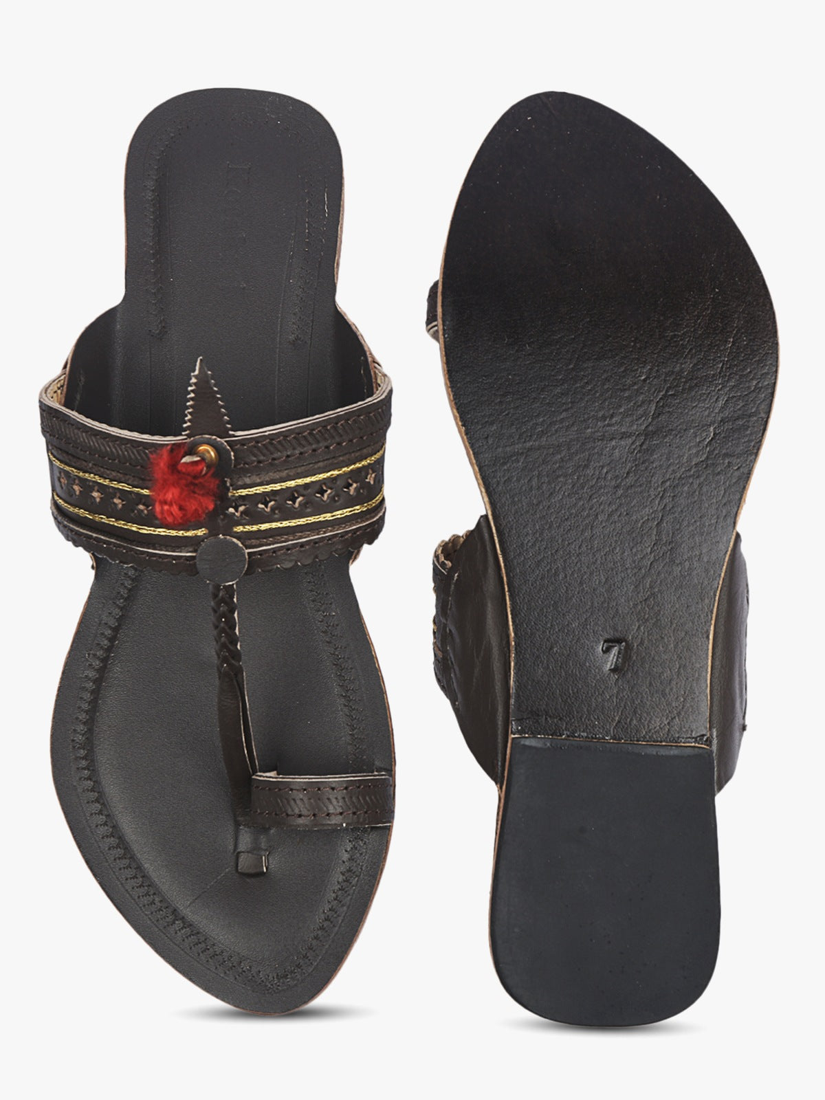 Red Gonda Kolhapuri Chappal for Women image 5