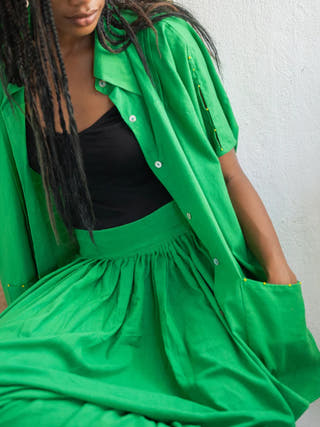 Aastey Green Mul Dhoti