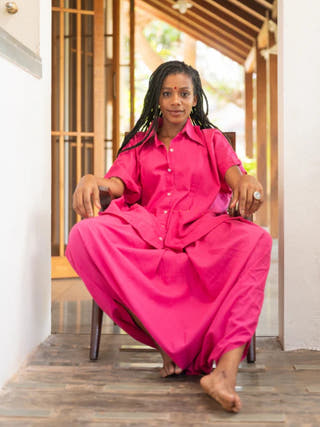 Aastey Pink Mul Dhoti