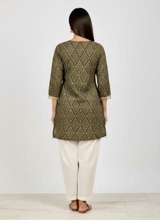 Ruhani Olive Weave Kurti