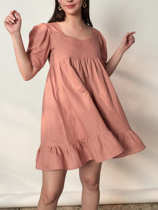 Tiered Mini Dress Pink Anushé Pirani