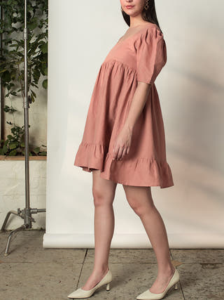 Tiered Mini Dress Pink Anushé Pirani