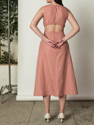 Sleeveless Cut Out Dress Pink Anushé Pirani