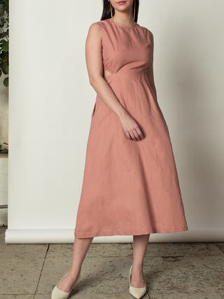 Sleeveless Cut Out Dress Pink Anushé Pirani
