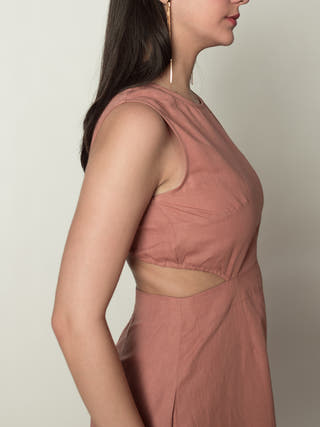 Sleeveless Cut Out Dress Pink Anushé Pirani
