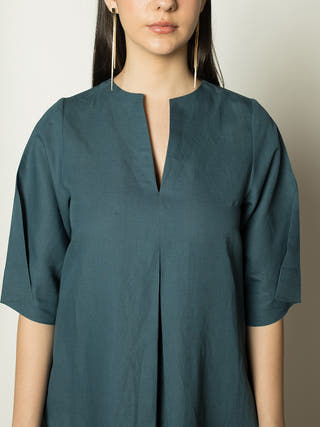 Pleated A Line Maxi Teal Anushé Pirani