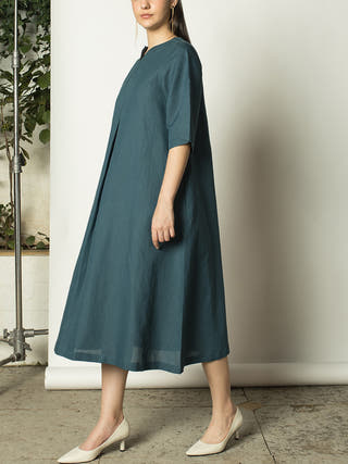 Pleated A Line Maxi Teal Anushé Pirani