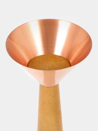 Stone Candle Stand Yellow