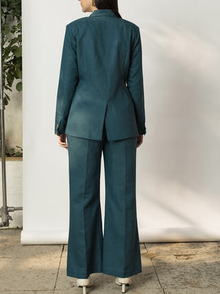 Double Breasted Blazer Teal Anushé Pirani