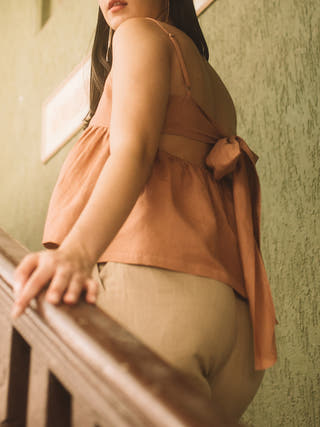 The Back Bow Pink Top Anushé Pirani