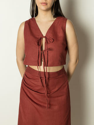 Two Way Crop Top Maroon Anushé Pirani
