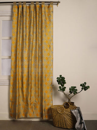 Tiles Powdi Curtain Yellow Aadyam Handwoven