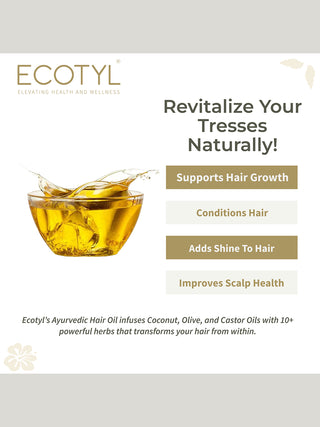Ayurvedic Hair Oil Infused with 10+ Herbs Ecotyl