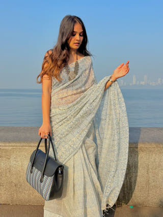 Aarti Blue Lotus Saree
