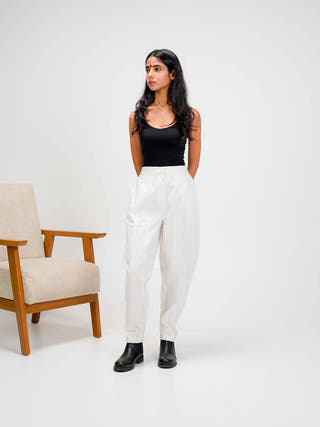 Adah White Panel Pants