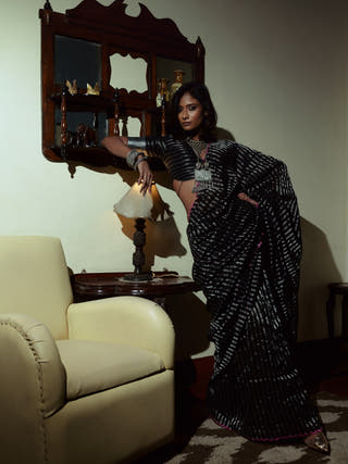 Arcane Sorceress Black Handloom Cotton Saree