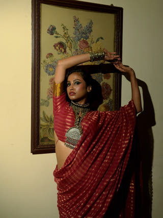 Femme Fatale Maroon Handloom Cotton Saree