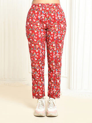 Aesica Handprinted Pant Red EXPRESSIONS BY UV