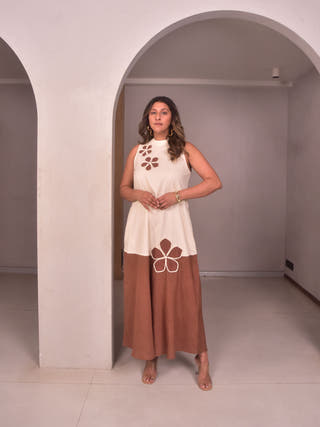 Amara & Tan Applique Dress