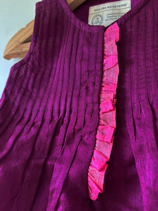 Anagha Purple Infant Pleated Festive Dress