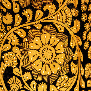 Hand Painted Parchment Leather Floor Lamp