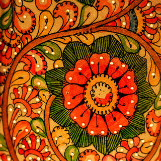 Krishna Hand Painted Parchment Leather Floor Lamp