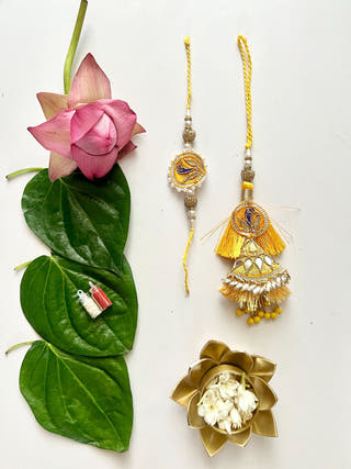 Anmol Gota Patti Rakhi and Lumba Set