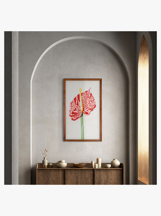 Anthurium Framed Textile Art Underlyn