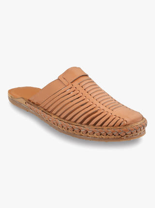 Deep Copper Slip On Kolhapuri Shoes