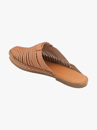 Deep Copper Slip On Kolhapuri Shoes