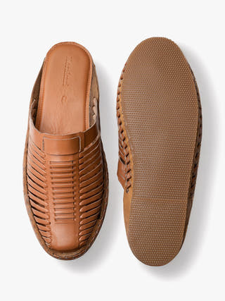 Deep Copper Slip On Kolhapuri Shoes