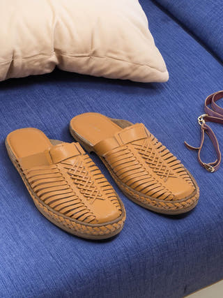 CSK Yellow Slip On Kolhapuri Shoes