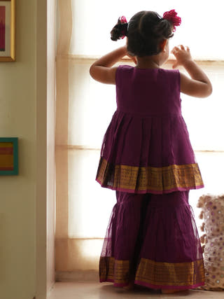 Anagha Sharara Coord Set In Purple