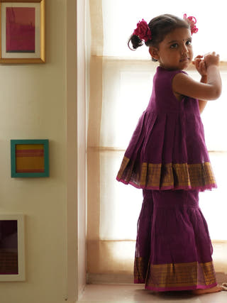 Anagha Sharara Coord Set In Purple