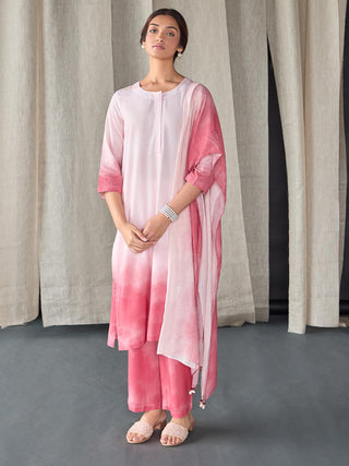 Astro Dust Ombre Linen Kurta Set Bombay Bloom